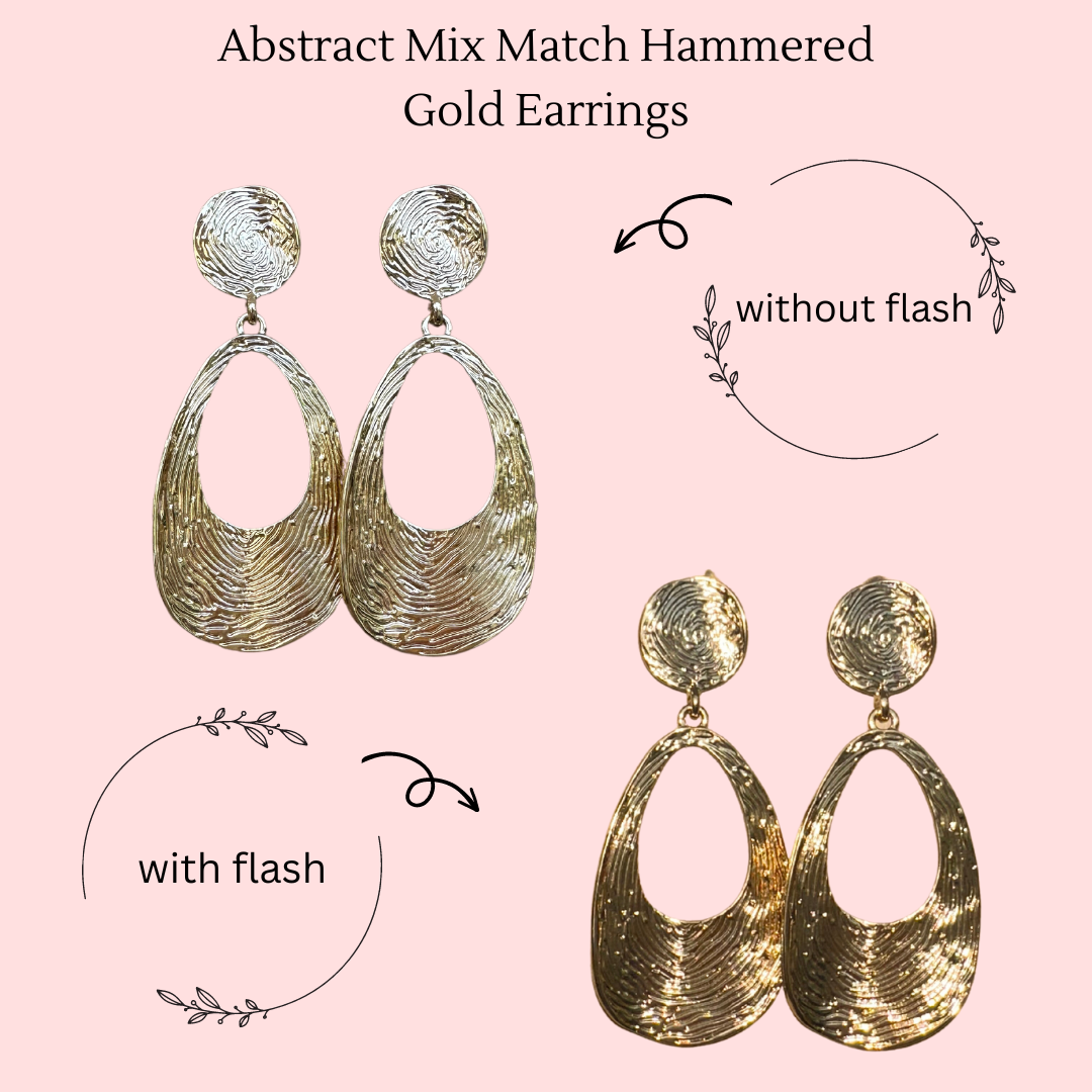 Hammered Gold Hoops Statement Earrings