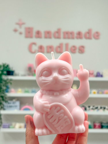 The Grumpy Lucky Cat| Lucky Cat Candle| Grumpy Cat Candle| Unique Candle| Cute Candle| Unique Gift| Cool Candle| Cat lover gift