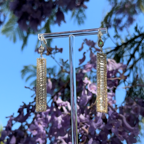 Maia Gold Crystal Tower Symmetrical Earrings