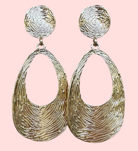 Hammered Gold Hoops Statement Earrings